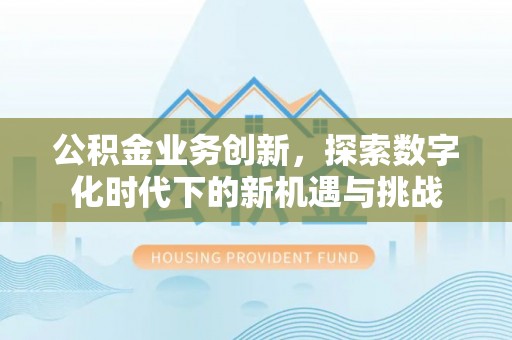 滨州公积金业务创新，探索数字化时代下的新机遇与挑战