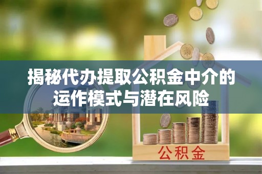 滨州揭秘代办提取公积金中介的运作模式与潜在风险