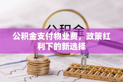 滨州公积金支付物业费，政策红利下的新选择