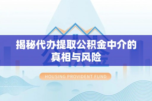 滨州揭秘代办提取公积金中介的真相与风险