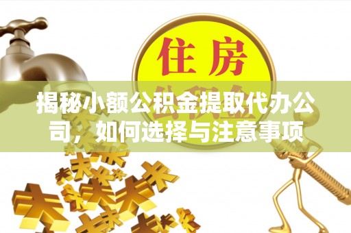 滨州揭秘小额公积金提取代办公司，如何选择与注意事项