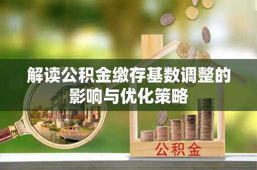 滨州解读公积金缴存基数调整的影响与优化策略